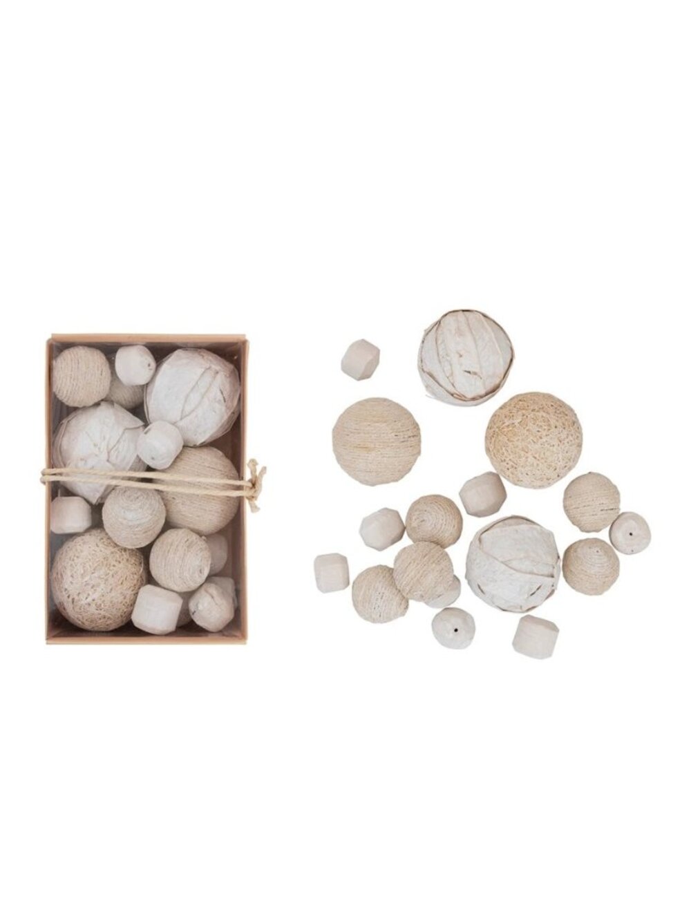 Dried Natural Organic Orbs in Box Decor Vase Bowl Filler Natural Beige Tones NEW